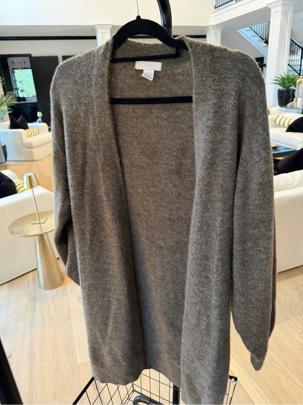 H&M Open-Front Women's Cardigan Sweater - Taupe Gray